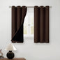 BGment Short 100% Blackout Curtains for Bedroom, Thermal Insulated Energy Efficiency Noise Reducing Grommet Curtains 54 Inch Length with Liner for Small Window 2 Panels Each 42 Inch Wide, Brown