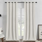 Joydeco White 100% Blackout Curtains 90 Inch 2 Panels, Luxury Thermal White Velvet Curtains for Bedroom Living Room, Soundproof Blackout Window Drapes, Grommet Top (52W x 90L)