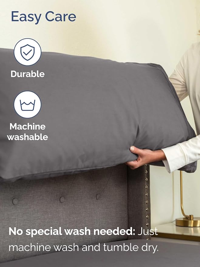 Extra Deep Split King Sheet Set - 7 Piece Breathable and Cooling Sheets - Hotel Luxury Bed Sheets Set - Easy Fit - Soft, Wrinkle Free and Comfy Sheets Set - Dark Grey Sheet Set with Extra Deep Pockets