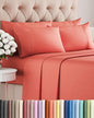 Cal King 6 Piece Sheet Set - Cooling, Comfy & Breathable - Hotel Luxury Bedding, Includes Fitted Sheet for Women, Men, Kids & Teens - 1 Flat, 1 Fitted Sheet, 4 Pillowcases with Deep Pockets - Coral