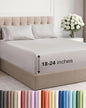 Extra Deep Twin Sheet Set - 4 Piece Breathable & Cooling Sheets - Hotel Luxury Bed Sheets Set - Easy & Secure Fit - Soft, Wrinkle Free & Comfy Sheets Set - Light Grey Sheet Set with Extra Deep Pockets