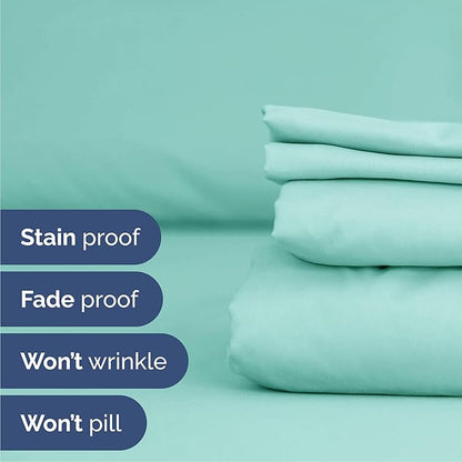 Cal King 6 Piece Sheet Set - Cooling, Comfy & Breathable - Hotel Luxury Bedding, Includes Fitted Sheet for Women, Men, Kids & Teens - 1 Flat, 1 Fitted Sheet, 4 Pillowcases w/Deep Pockets - Spa Blue