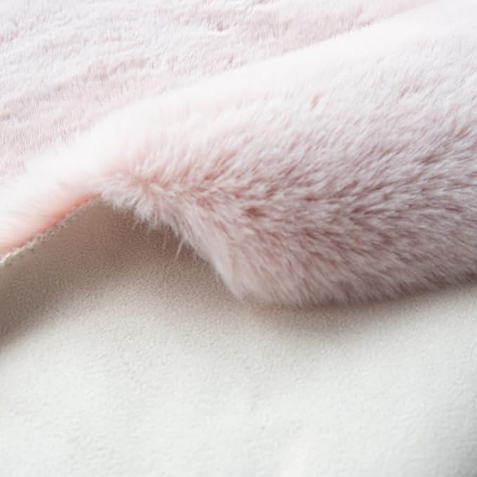 Living Room Rugs 8x10 Area Rugs for Bedroom Pink Shag Washable Faux Rabbit Fluffy Fur Rug Large Boho Nursery Rug