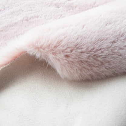 Pink Washable Fluffy 5x8 Area Rugs for Bedroom Plush Faux Rabbit Shag Fur Rug for Living Room Nursery Rug