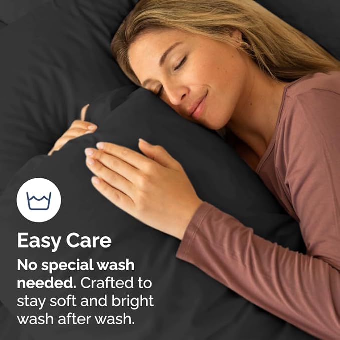 King Pillow Cases Set of 10 - Ultra Soft Hotel Quality Pillowcase Covers - Comfy & Wrinkle Free - Shrink, Stain and Fade Resistant - Easy-Care, Machine Washable Pillow Protectors - 10 Pcs Set - Black