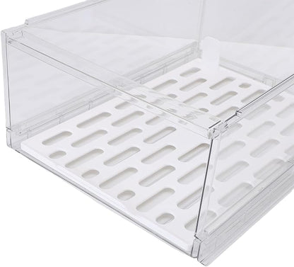 JTLB Sturdy PET Closet Storage Box Transparent Stackable Drawer Organizer with Anti-Slip Bottom Closet Organizer, for Wardrobe, Bedroom, Kitchen