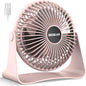 BESKAR USB Small Desk Fan, Portable Fans with 3 Speeds Strong Airflow, Quiet Operation and 360°Rotate, Personal Table Fan for Home,Office, Bedroom - 3.9 ft Cord