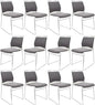 12 Pack Stacking Chairs - 1102LB Capacity Home Office Guest Chair Set With Sled Base, Modern Reception Chair for Kitchen, Waiting Room, Multi-Purpose Use, Break Room, Training, Cafeteria