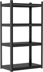 Garage Storage Shelves,4-Tier Metal Shelving Unit, Adjustable, Double-Layer Column with Reinforced Ribs, Heavy-Duty, Capable of Bearing 2400 lbs (16''W*10''D*44''H)