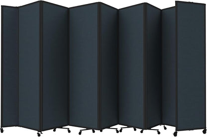 Versare Room Divider 360 Portable Wall Partition | Folding Panels | Large Freestanding Divider | Locking Wheels | Temporary Room Separator