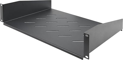 StarTech.com 2U Rack Shelf, 12" Mounting Depth, Vented Cantilever Tray for 19" AV/Network Equipment, 25lb Capacity, for Small Office/Home Office