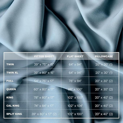 LUXOME Luxury Sheet Set | 100% Rayon (Viscose) from Bamboo | King Size - Surf | Deep Pockets | 4-Piece Set (Fitted, Flat, 2 Pillowcases)