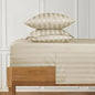 URBANHUT 800 Thread Count 100% Cotton Damask Twin Size Sheets, 4 Piece Striped Twin Size Bedsheets, Luxury Hotel Sheets Sateen Weave - Better Than Egyptian, 14" Elasticized Deep Pocket- Ivory