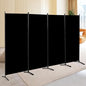 4 Panel Folding Privacy Screens, 6 FT Tall Wall Divider with Metal Frame, Freestanding Room Divider for Office Bedroom Study (4 Panel, Black)