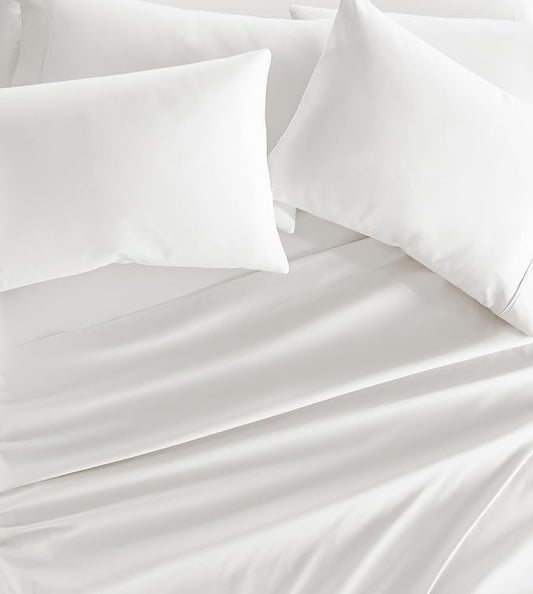 Linen Market Brushed Microfiber Full Sheet Set 4 Piece – Oeko-TEX Certified Ultra Soft & Wrinkle-Free - 16" Deep Pocket Sheets - Easy Care Full Size - White