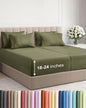 Extra Deep Split King Sheet Set - 7 Piece Breathable & Cooling Sheets - Hotel Luxury Bed Sheets Set - Easy Fit - Soft, Wrinkle Free & Comfy Sheets Set - Sage Green Sheet Set with Extra Deep Pockets