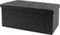 xupersodys 30 Inches Folding Storage Ottoman Bench, Faux Leather Footstool Ottoman, Storage Trunk Footrest for Bedroom, Living Room and Hallway, Support 350lbs, Black（Black line）