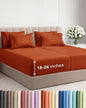 Extra Deep Split King Sheet Set - 7 Piece Breathable & Cooling Sheets - Hotel Luxury Bed Sheets Set - Easy Fit - Soft, Wrinkle Free & Comfy Sheets Set - Terracotta Sheet Set with Extra Deep Pockets
