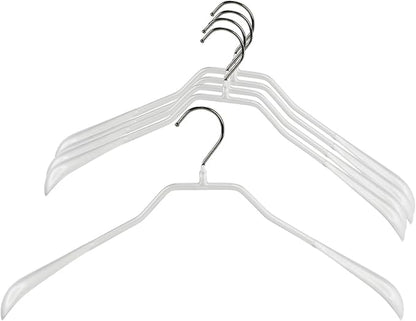 Mawa by Reston Lloyd BodyForm Series Non-Slip Space-Saving Clothes Hanger For Jackets, Suits & Coats, 16-1/2",Style 42/L, Set of 5, White