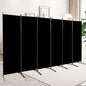 6 Panel Folding Privacy Screens, 6 FT Tall Wall Divider with Metal Frame, Freestanding Room Divider for Office Bedroom Study (6 Panel, Black)