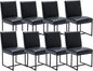 CIMOTA Black Modern Dining Chairs Set of 8, Leather Dining Room Chairs Upholstered Armless Guest Side Chair with Black Base for Dining Room/Kitchen, 8PCS