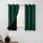 BGment Short 100% Blackout Curtains for Bedroom, Thermal Insulated Energy Efficiency Noise Reducing Grommet Curtains 45 Inch Length with Liner for Small Window 2 Panels Each 42 Inch Wide, Emerald