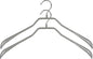 Mawa by Reston Lloyd BodyForm Series Non-Slip Space-Saving Clothes Hanger for Jackets, Suits and Coats, 16-1/2", Style 42/L, Silver, Set of 2