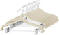 Cozymood Velvet Skirt Hangers 72 Packs Ultra Thin Velvet Hanger with Clips Non Slip Pant Hangers Space Saving Clothes Hangers, Clip Hanger for Pants, Skirts, Jeans, Shorts (Beige)
