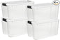 Sterilite 4 Pack Ultra Latching Box, Storage Bins with Lids, Clear Plastic, 70 Quart - Heavy-Duty Organizing Containers for Closet, Bathroom, and Office
