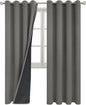 BGment Grey Blackout Curtains for Bedroom Window 84 Inch Length 2 Panels Set, 100% Light Blocking Thermal Insulated Grommet Drapes for Living Room Darkening with Black Liner, 52 Inch Wide Each