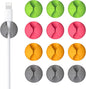 12 Pack Cable Clips, Znben Cable Holder for Desk Cord Organizer Adhesive Cord Management Charger Wire Holder Clips for Desk, Home, Office, Car, Cubicle, Nightstand Colorful