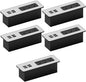 Kable Kontrol Recessed Power Strip Kit with Fast Charging 2 PD65W USB-C Ports, 2 USB-A Ports, 3 Power Desk Outlets, Replaceable Silver Finish Panel Plate Flush Mount Charging Station Grommet - 5 Pcs