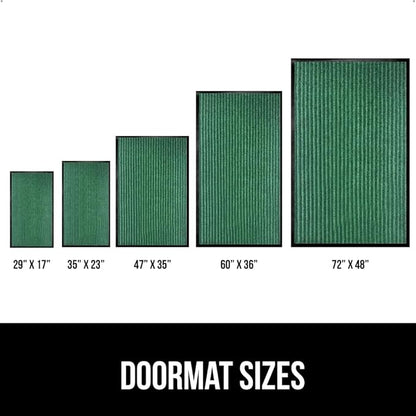 GORILLA GRIP Waterproof Traffic Guard Door Mat, Heavy Duty Entryway Mats, Strong Rubber Back Commercial Utility Rugs for Office Hallway, Garage Floor and Home, Low Profile Carpet Runner, 29x17, Green