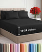 Extra Deep Cal King Sheet Set - 6 Piece Breathable & Cooling Sheets - Hotel Luxury Bed Sheets Set - Easy & Secure Fit - Soft, Wrinkle Free & Comfy Sheets Set - Black Sheet Set with Extra Deep Pockets