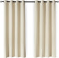 Amazon Basics 100% Blackout Curtains with Grommets, 2 Panels, 52 x 96 Inches, Beige