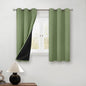 BGment Short 100% Blackout Curtains for Bedroom, Thermal Insulated Energy Efficiency Noise Reducing Grommet Curtains 54 Inch Length with Liner for Small Window 2 Panels Each 42 Inch Wide, Grass Green