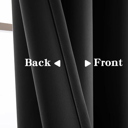 Blackout Curtains 72 Inch Length 2 Panels Set, Dark Grey Curtains Thermal Insulated Room Darkening Drapes for Bedroom, Rod Pocket Light Blocking Drapes Living Room(52W × 72L, Dark Grey)
