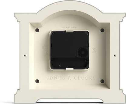 JONES CLOCKS® Kensington Mantel Clock | Classic Arch top Clock | Sage Green | Stylish & Contemporary | Ideal for Desk, Mantelpiece, Bookshelf or Bedside