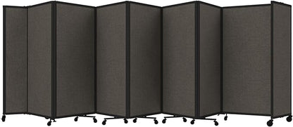 Versare Room Divider 360 Portable Wall Partition | Folding Panels | Large Freestanding Divider | Locking Wheels | Temporary Room Separator