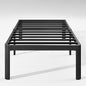 Hunlostten 16" Heavy Duty Twin Bed Frame No Box Spring Needed, Metal Platform Bed Frame Twin with Round Corners, Easy Assembly, Noise Free, Black