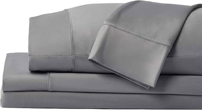 SHEEX - Original Performance Sheets Set (Full) Graphite- Cooling Sheets - Moisture Wicking - 1 Flat Cooling Sheet, 1 Fitted Cooling Sheet, 2 Pillow Covers - Wrinkle Free - Sleep Aid
