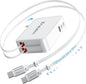 65W for MacBook Pro Charger,5-in-1 Retractable Wall Charger Plug for iPhone 17, Dual 3.94 ft PD USB C Cable&3 Ports, Fast Charging Block for Mac Book Pro/Air, M1 M2 M3 M4, iPad Pro,Galaxy,Pixel