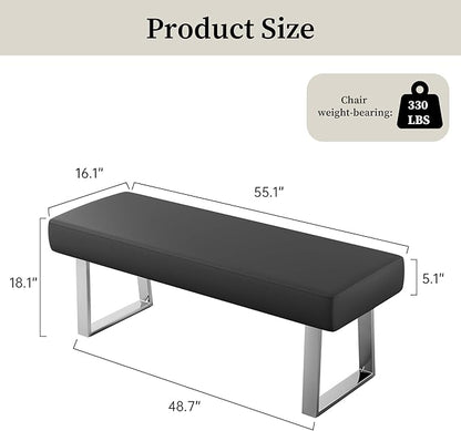 JIEXI Bedroom Bench Bed end upholstered Bench Indoor Corner Small Footstool with Metal Legs, for Kitchen entryway Dining Room and Living Room Window