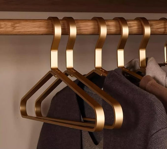 Premium Matte Gold Aluminum Coat Hangers 90 Piece Set, 16.5” Extra Smooth & Durable Metal Shirt Dress Hanger,Aluminum Alloy Hanger,Clothing Support,Clothing Hang
