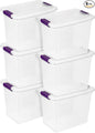 Sterilite 6-Pack 27 Quart ClearView Latch Box, Stackable Organizer Bins with Latching Lids - Clear Plastic Organization Containers for Closet, Bedroom, Shelving Units and Everyday Home Storage