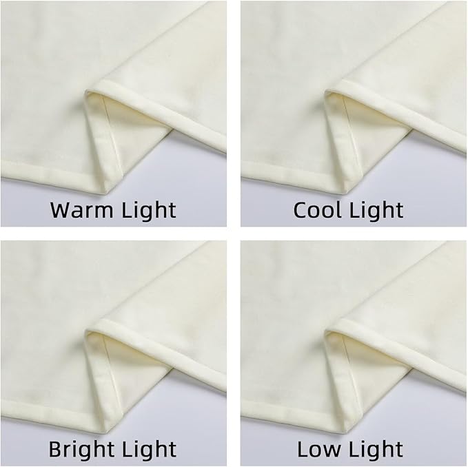 Joydeco White Velvet Curtains 108 inch Length 2 Panels, Luxury Blackout Rod Pocket Thermal Insulated Window Curtains, Super Soft Room Darkening Drapes for Living Dining Room Bedroom,W52 x L108 inches