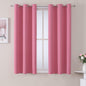 ChrisDowa Grommet Room Darkening Curtains for Bedroom and Living Room - 2 Panels Set Thermal Insulated Blackout Curtains (Pink, 38W x 45L)