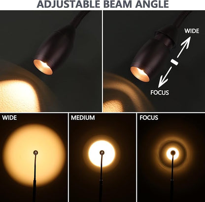 Reading Floor Lamp, 72" Tall LED Lamp with Flexible Gooseneck, Dimmable Zoomable Spotlight, Adjustable Color Beam Standing Lamp, Touch & Remote Control, Task Craft Living Room (Oil-Rubbed Bronze)