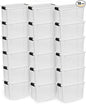Sterilite 18-Pack Ultra Latching Box, Storage Bins with Lids, Clear Plastic, 30 Quart - Heavy-Duty Organizing Containers for Closet, Bathroom, and Office