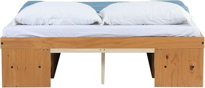 memomad Bali Storage Platform Bed with Drawers (Full Size, Oak Brown Wood)